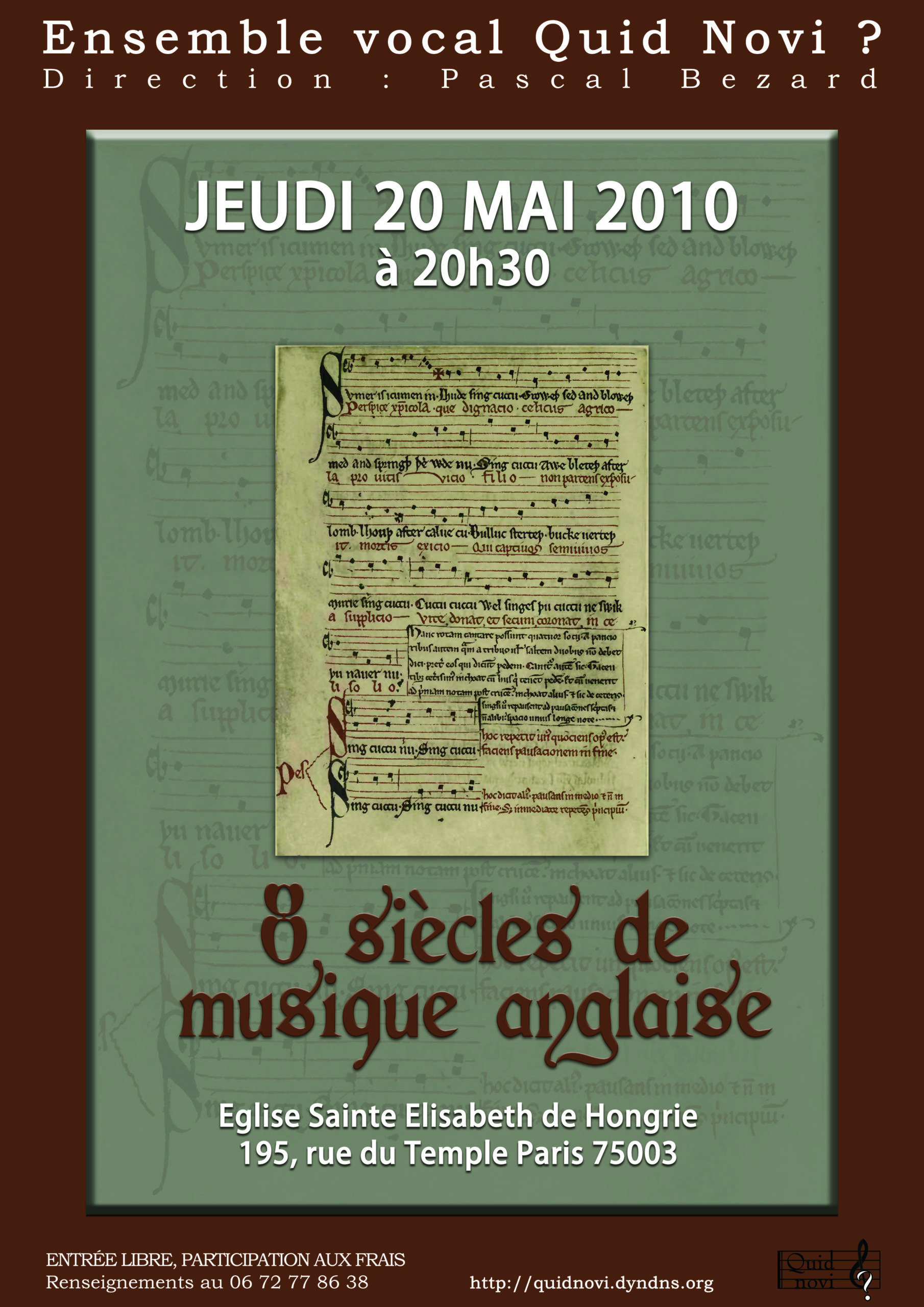 Musique anglo-saxonne à Ste Elisabeth de Hongrie